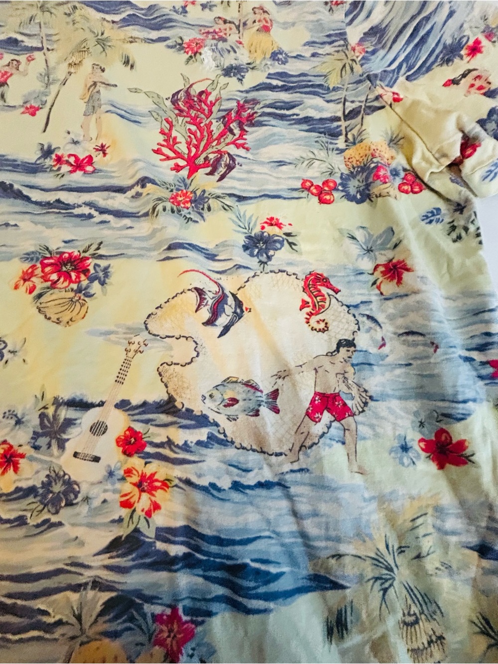 Polo Ralph Lauren T-Shirt Men's Multicolor Hawaiian Print Pullover Casual - Picture 2 of 8